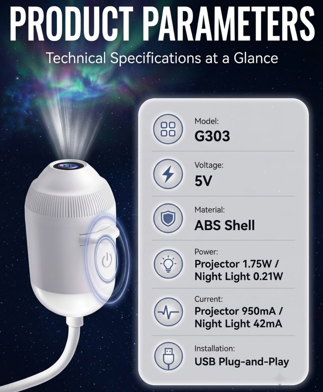 Astelux™ Bedtime Projector